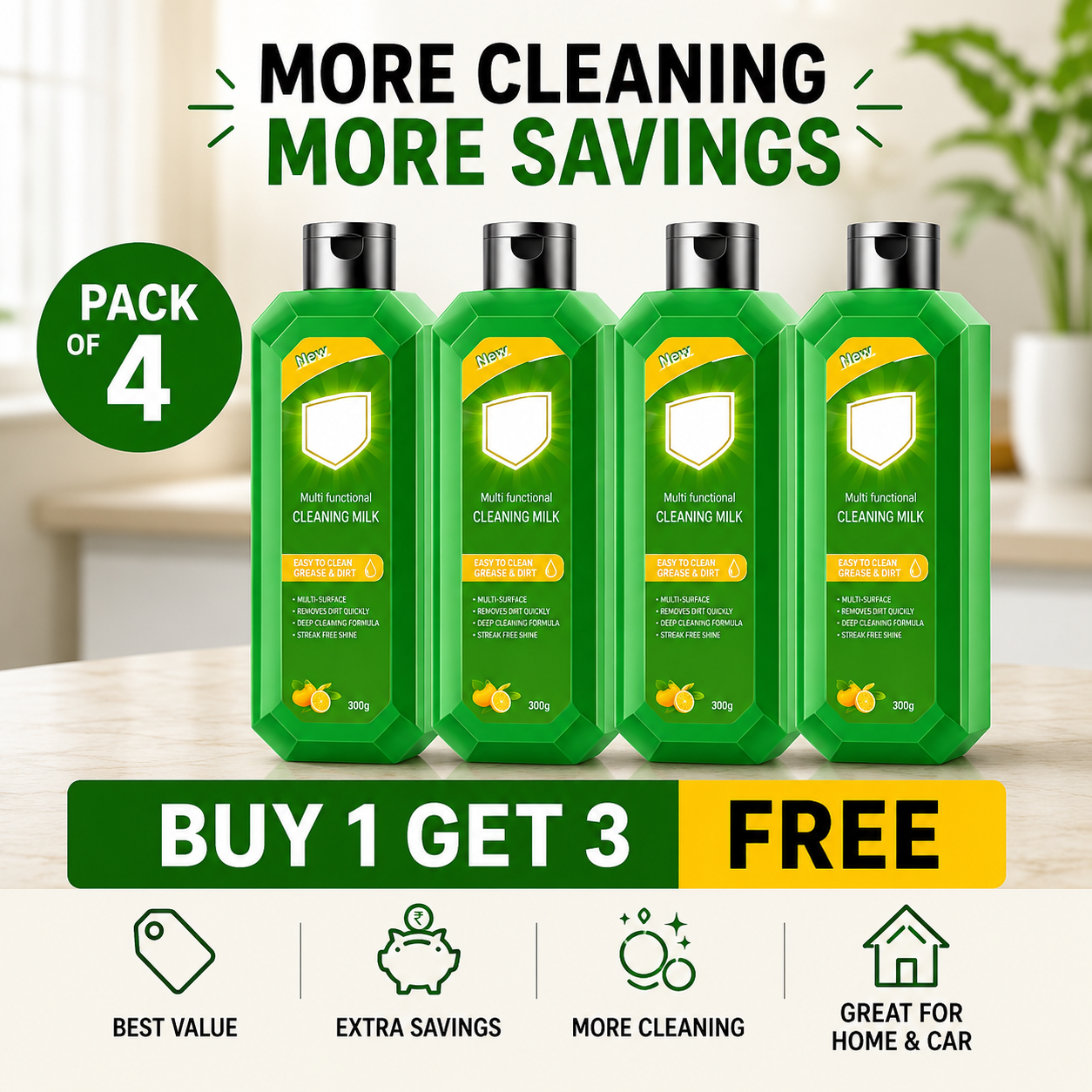 India's Favorite Multipurpose Cleaner Buy 1 Get 3 FREE