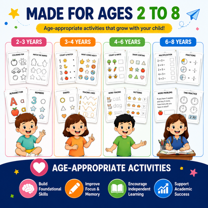 ZIVVA Learning™ Mega Kids Learning Bundle | Fun Printable Activities for Ages 2–8