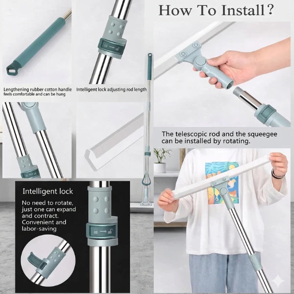 Extendable Floor Wiper | 180° Flexible Head