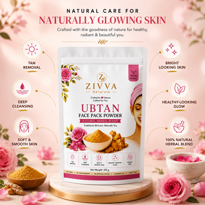 ZIVVA Naturals Herbal Ubtan Face Pack | Brightening & Tan Removal | 100g