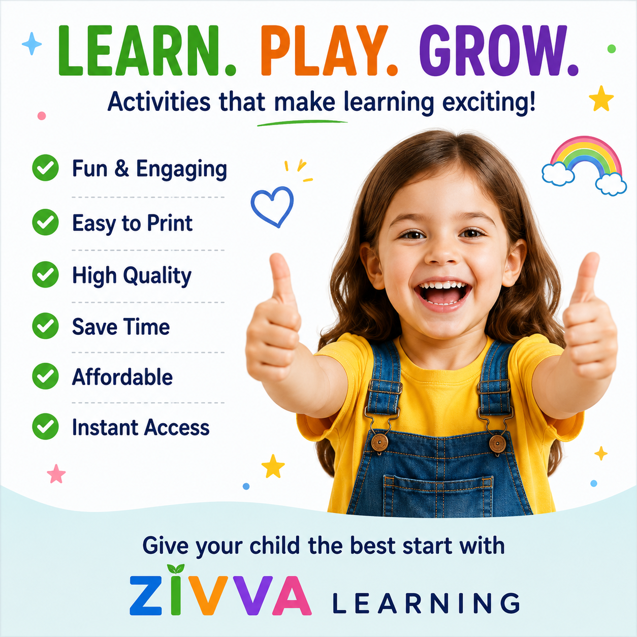 ZIVVA Learning™ Mega Kids Learning Bundle | Fun Printable Activities for Ages 2–8