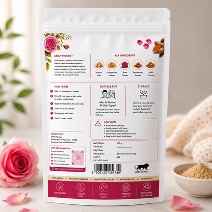 ZIVVA Naturals Herbal Ubtan Face Pack | Brightening & Tan Removal | 100g