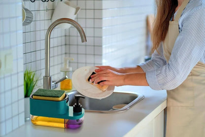 3-in-1 Smart Kitchen Sink Organizer for Effortless Dishwashing