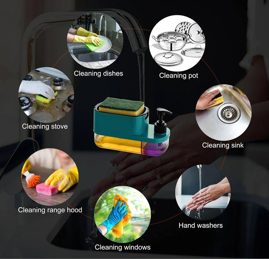 3-in-1 Smart Kitchen Sink Organizer for Effortless Dishwashing